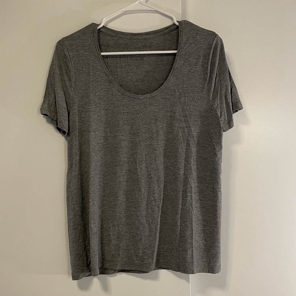 A New Day Grey Short Sleeve Top | Soft Casual Everyday Women's Shirt